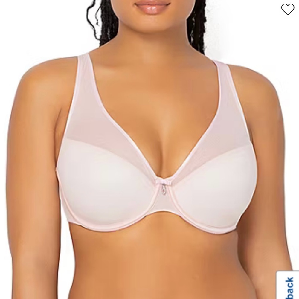 Curvy Couture Women's Pink Underwire Bra Size 36H
